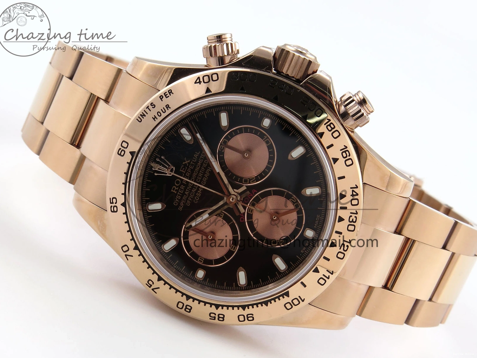 0104 DAYTONA 116505 RG OMF BEST EDITION BLACK RG DIAL ON RG BRACELET A7750 (SLIM MOVEMENT) Trendsetting 1797